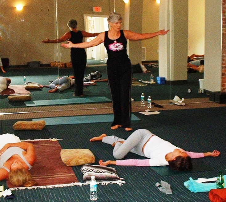 Sheryl guides Supine Twist