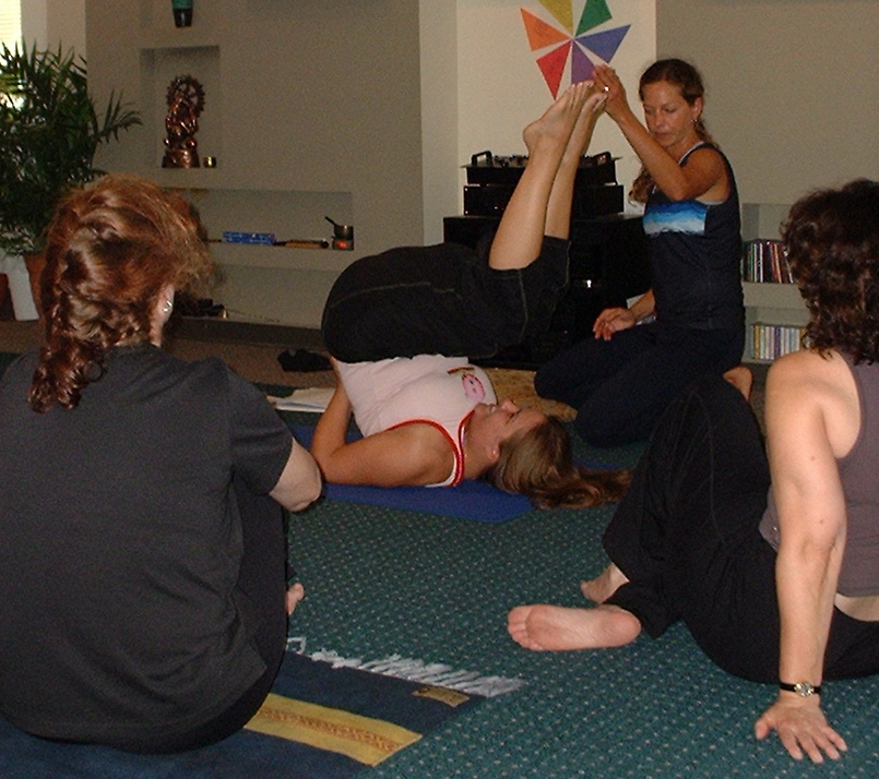 Sarah Teaches Half Shoulderstand